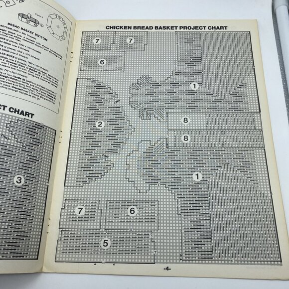 Needlepoint Basketry B312 Country Kitchen Chickens 8 Projects Plastic Canvas - Picture 6 of 10